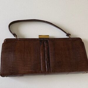 Brown Textured Clutch Bag